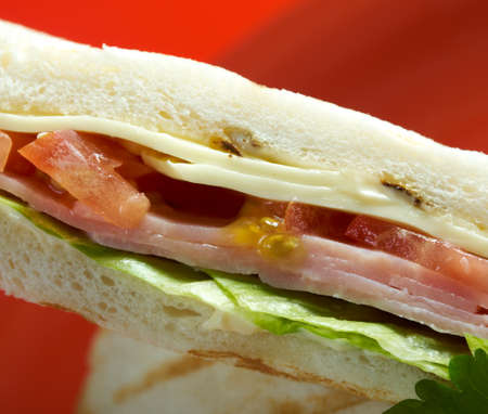  sandwiches with cheese and ham .Studioの写真素材