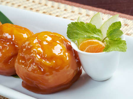 Traditional Japanese dessert fruit.closeupの写真素材