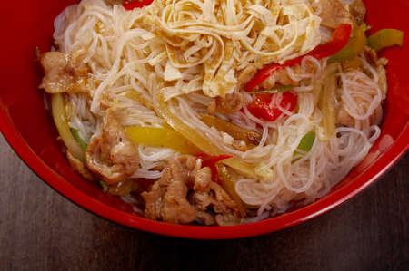 pork slice  and noodle.Japanese cuisineの写真素材