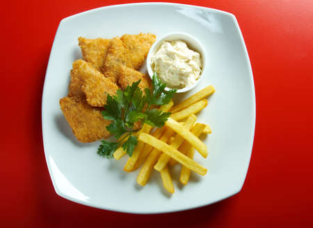 chinese cuisine . salmon croquettesの写真素材