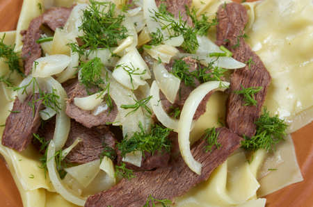 Beshbarmak: Traditional meat  asian  cuisineの写真素材