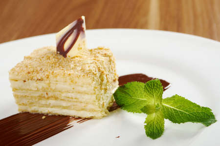 cake dessert. close up with washed away by back background
