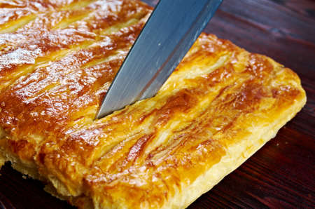 Home cake with  cabbage and egg . closeupの写真素材