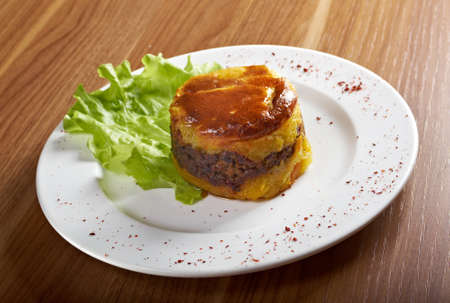 Meat pudding. closeupの写真素材