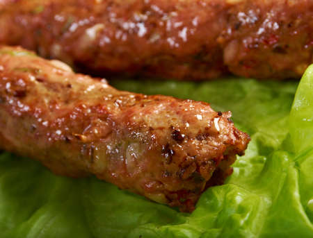 caucasian Luleh kebab with  vegetable