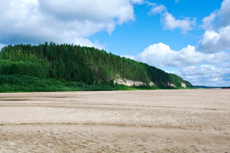 Pinega River in Arkhangelsk region, northern Russia.Golubinoの写真素材