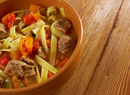 oriental uzbek soup lagman .farm-styleの写真素材