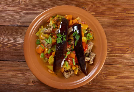 Ajapsandali - georgian Saute with eggplant and meatの写真素材