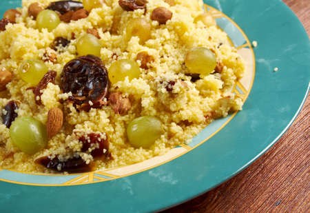 Mesfouf  is an Algerian and Tunisian dish. Citrus Couscous Salad の写真素材