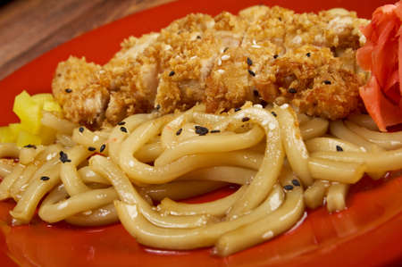  pork  and  soba with vegetable.raditional Japanese food.の写真素材
