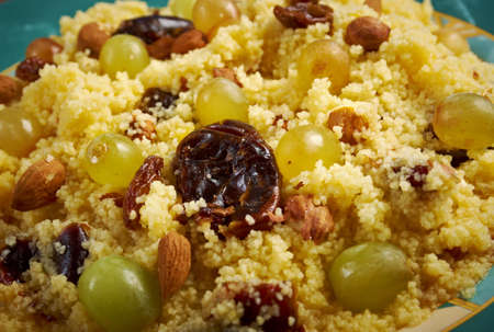 Mesfouf  is an Algerian and Tunisian dish. Citrus Couscous Salad の写真素材