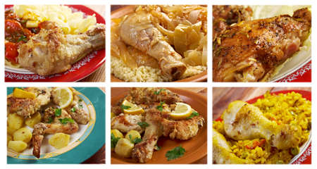 Food set of different  meat . collageの写真素材