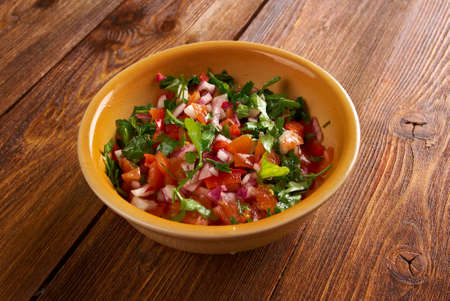 Pico de gallo - In Mexican cuisine.also called salsa frescaの写真素材