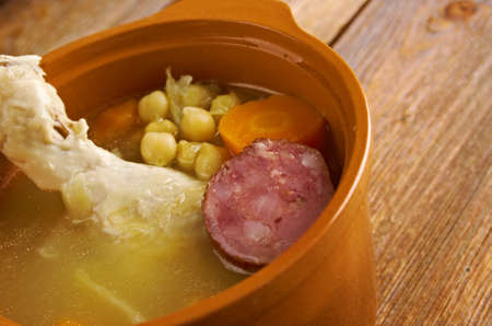 "Cocido " Traditional dish in Spain. particularly in the central and northern regions of Spainの写真素材