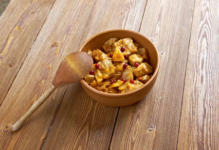 Bigos - traditional meat and cabbage stew typical of Polish, Lithuanian, Belarusians and Ukrainian cuisineの写真素材