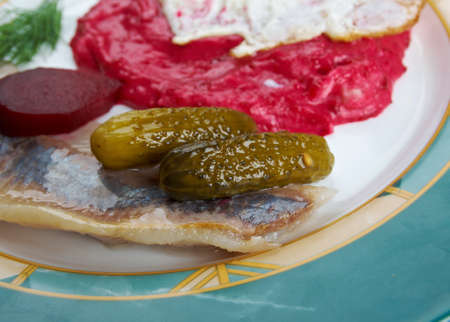 Labskaus culinary specialty from Northern Germany and in particular from the cities of Bremen, Lübeck, and Hamburg.の写真素材