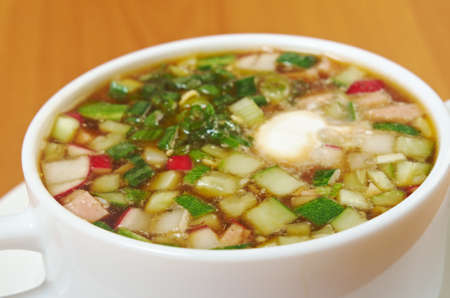  Russian traditional Summer cold soup, okroshkaの写真素材