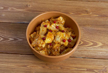 Bigos - traditional meat and cabbage stew typical of Polish, Lithuanian, Belarusians and Ukrainian cuisineの写真素材