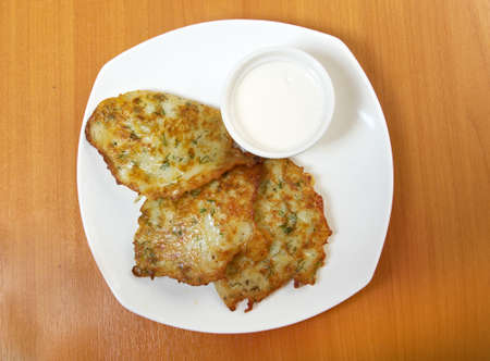 potato croquettes with garlicの写真素材