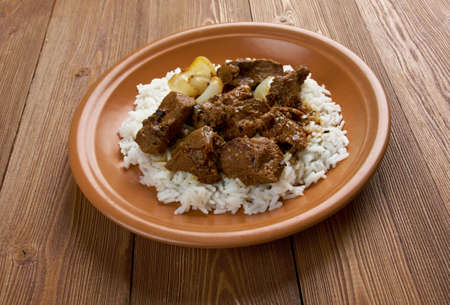 Moroccan Tagine with tender lamb and riceの写真素材