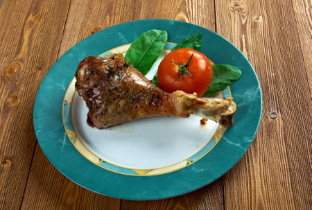 Honey garlic glazed  Turkey leg  baked .country cuisineの写真素材