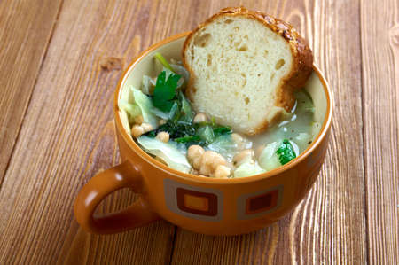 Ribollita famous Tuscan soup, a hearty potage made with bread and vegetables