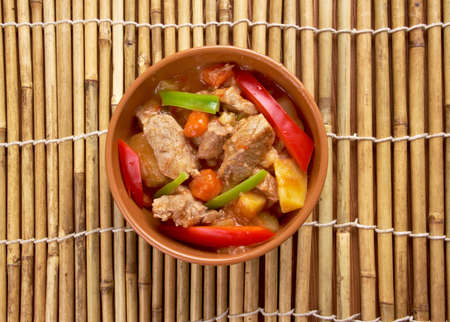 beef kaldereta - popular dish in the Philippines, especially on Luzon Island .tomato sauce carrots and potatoesの写真素材