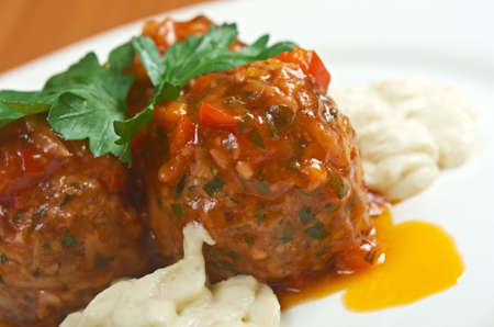 meatballs cooked with vegetables. closeupの写真素材