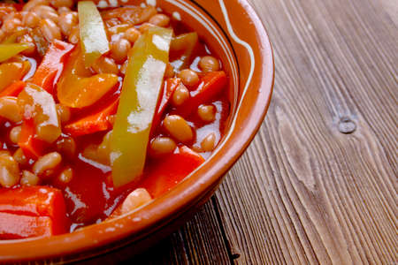 Chakalaka is a South African vegetable relish, usually spicyの写真素材