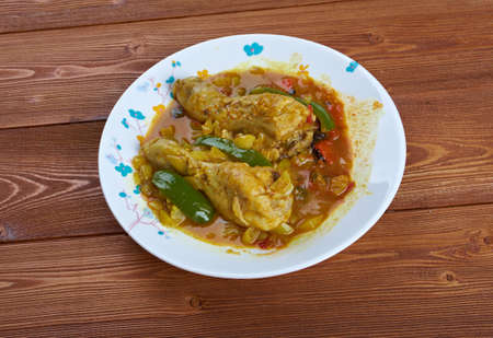 Hkatenkwan Ghanaian chicken and groundnut stew.popular in sub-Saharan African cookingの写真素材