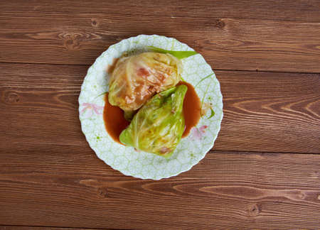 Stuffed Cabbage Tagine - Stuffed cabbage with tomato sauceの写真素材