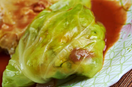 Stuffed Cabbage Tagine - Stuffed cabbage with tomato sauce