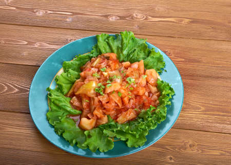 vegetable ragout with cabbage and sweet pepper