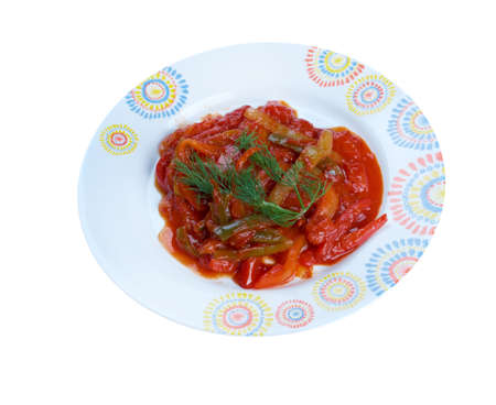 tchektchouka -Maghreb dish of tomatoes and  bell peppers   and chili pepper. の写真素材