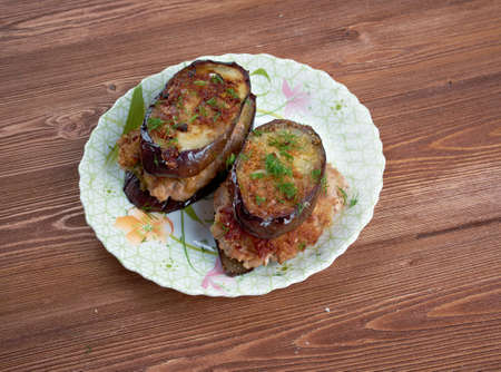 cotolette di melanzane  - Italian appetizer with eggplantの写真素材