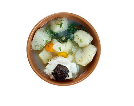 stew fresh northern catfish with potatoの写真素材