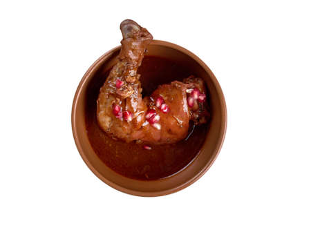 Fesenjan - Khoresh-e fesenjÄn. dish in Persian cuisine. tart stew made from pomegranate syrup and ground walnutsの写真素材