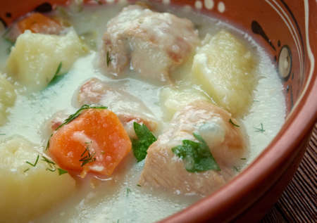 klimppisoppa - Finnish Beef and Dumpling Soup from Finlandの写真素材