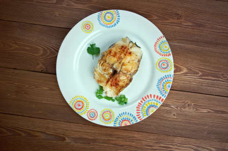 Baked Scrod - popular dish in  coastal New England and Atlantic Canadian.の写真素材