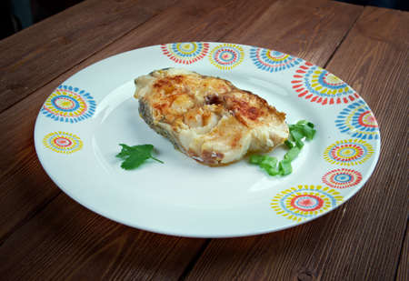 Baked Scrod - popular dish in  coastal New England and Atlantic Canadian.