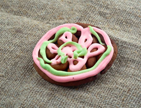 kozuli - Russian Christmas gingerbread over wooden background close up.traditional pagan rite...