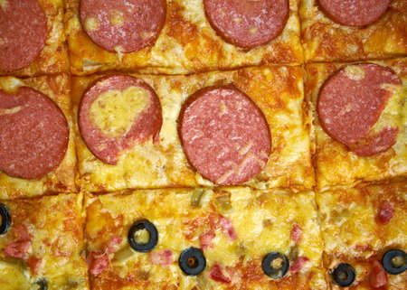 Pizza strips -  style of pizza common in the U.S. state ,have a somewhat thick crust and are toppedの写真素材