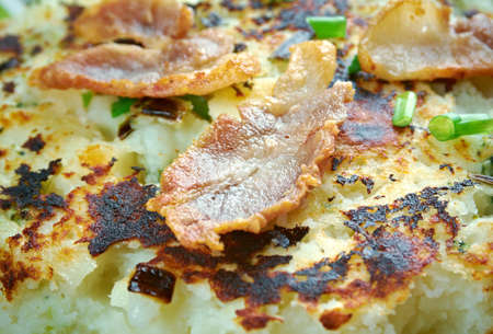Trinxat - food from Catalonia, made with potatoes, cabbage and pork meat.European Cuisinesの写真素材