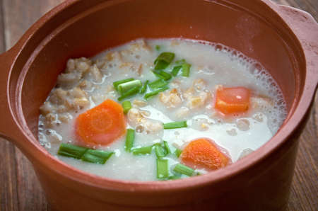 Graubunden Barley Soup - classic soup from Switzerlandの写真素材
