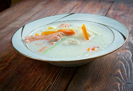 Fiskesuppe - Norwegian Cod and salmon Chowderの写真素材