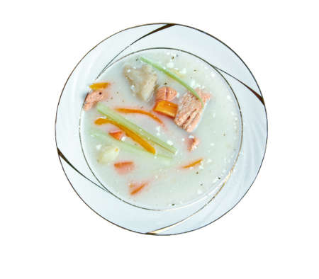 Fiskesuppe - Norwegian Cod and salmon Chowderの写真素材