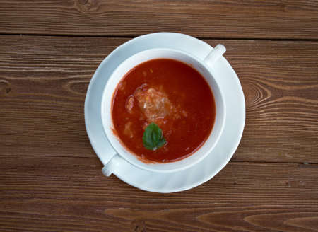 Fisherman's soup - halaszle originating as a dish of Hungarian cuisine,hot and spicy paprika  fish soupの写真素材