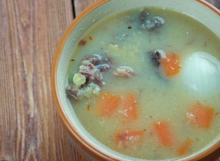 Traditional Dutch Pea Soup - Snert. close upの写真素材