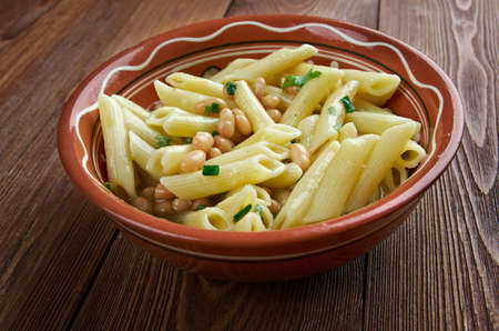 Pasta e fagioli -  traditional meatless Italian dish.の写真素材