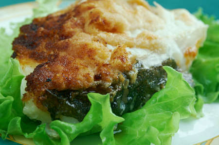 Atlantic catfish grilled steak .close upの写真素材